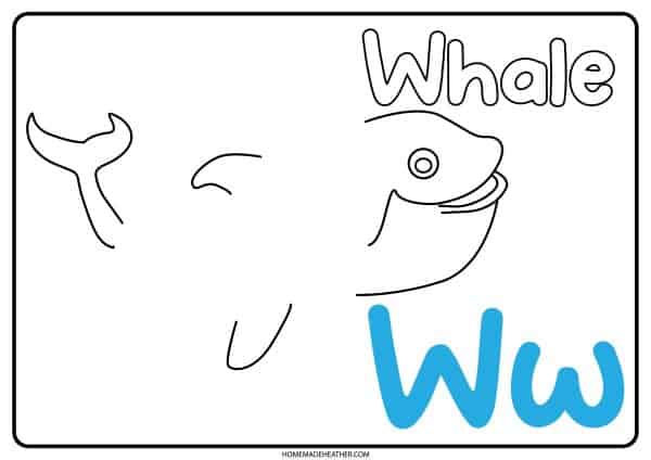 Letter W Footprint Art Template