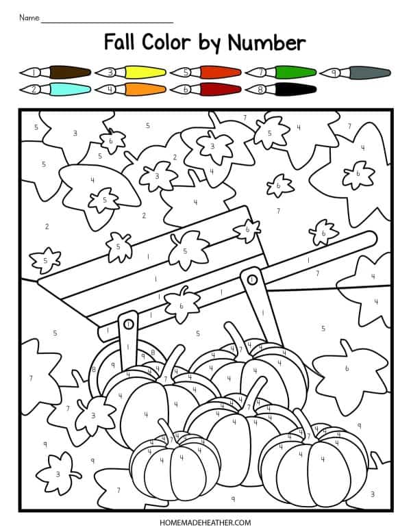Pumpkin Patch Color By Number Printables
