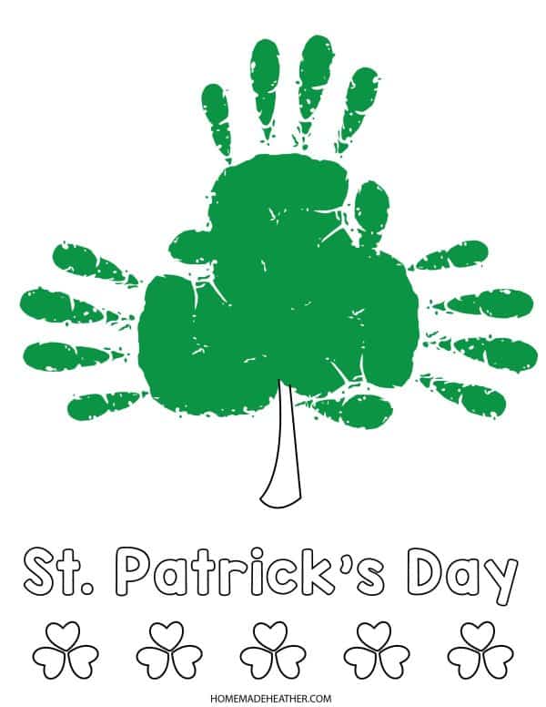 St Patricks Day Handprint Template