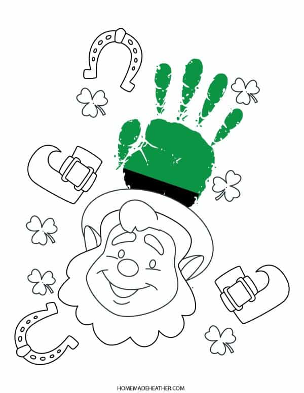 St Patricks Day Handprint Template