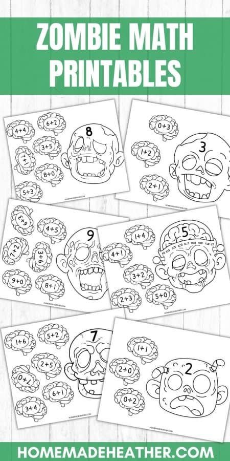 Zombie Addition Printables