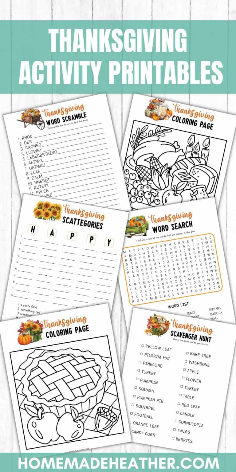 Free Thanksgiving Activity Printables