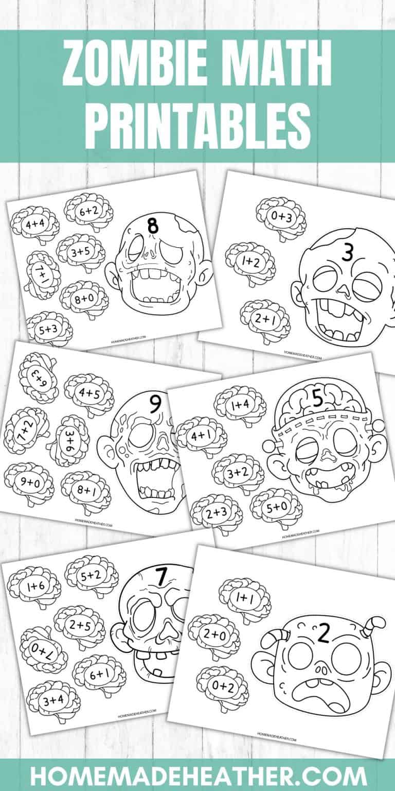 Free Zombie Addition Printables