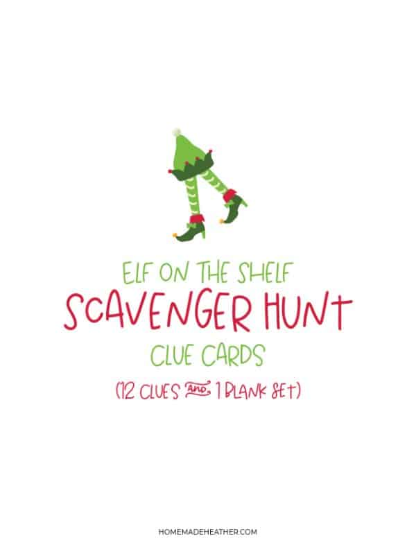 Elf on the Shelf Scavenger Hunt Printables