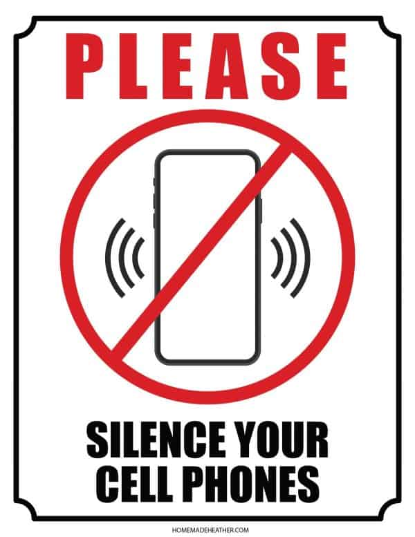 Movie Silence Phones Printables