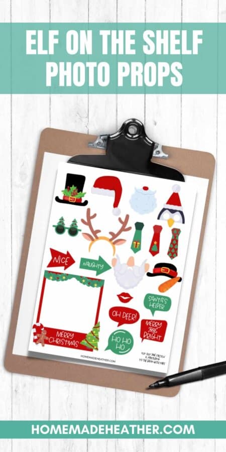 nature bingo printables Photo prop printables that are perfect for your Elf on a Shelf.