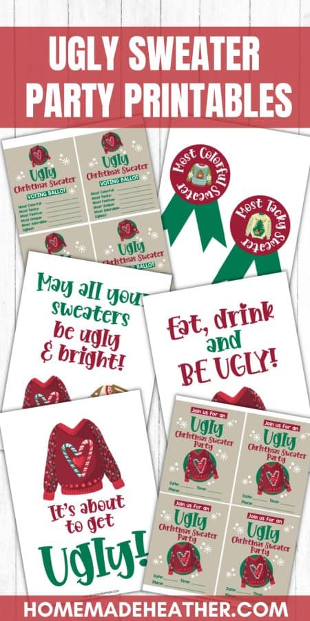 Ugly Sweater Party Printables