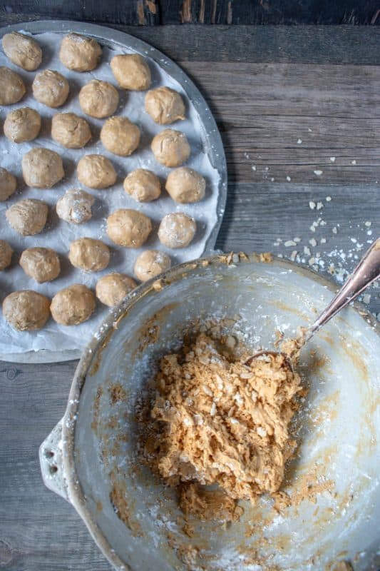 chocolate peanut butter ball process
