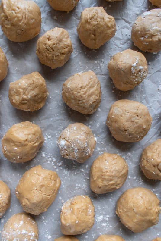 chocolate peanut butter ball process