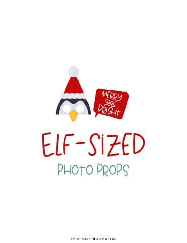 Penguin mask Elf on the Shelf photo prop printables.