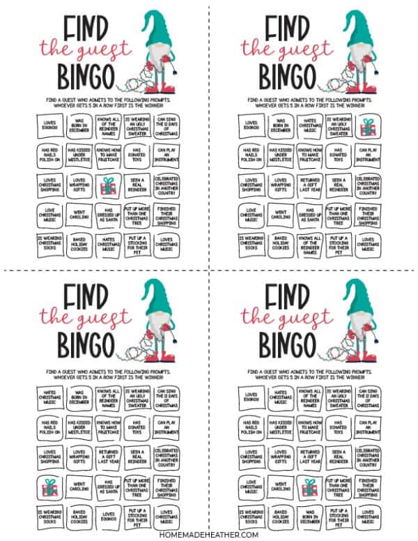 Christmas Party Printable Games