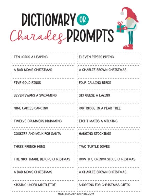 Christmas Party Printable Games
