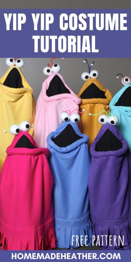 A group of seven Yip Yip Sesame Street Alien Costumes.