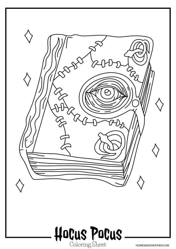 Hocus Pocus Spell Book Coloring Pages
