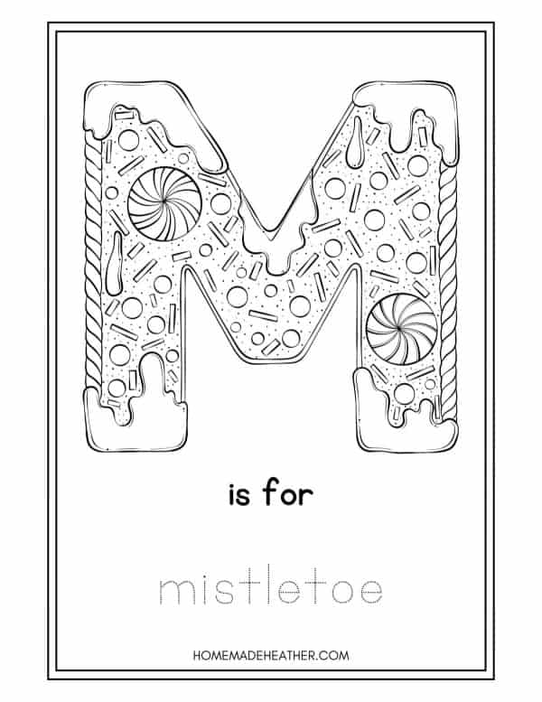 Gingerbread ABC Coloring Pages