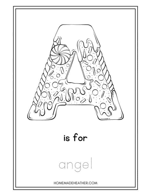 Gingerbread ABC Coloring Pages