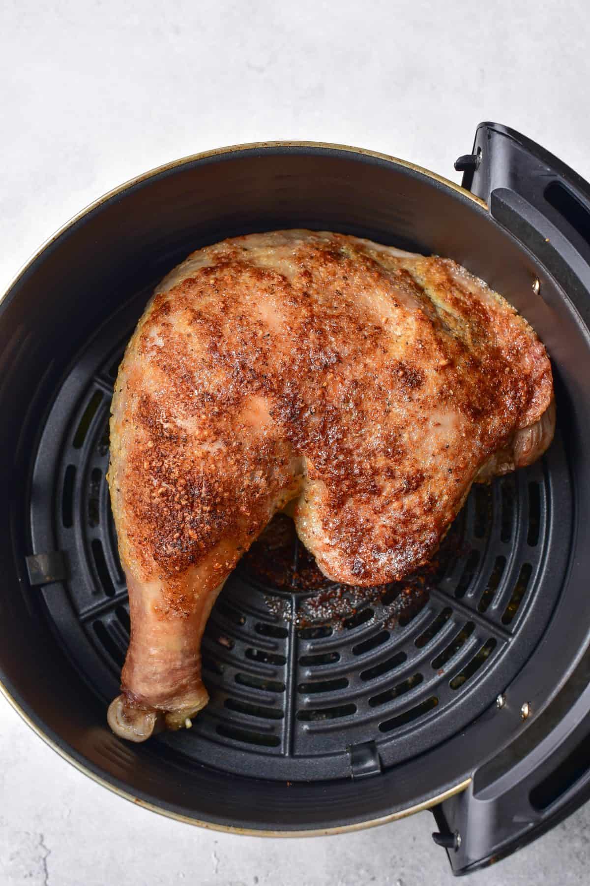 Air Fryer Turkey Quarter Process