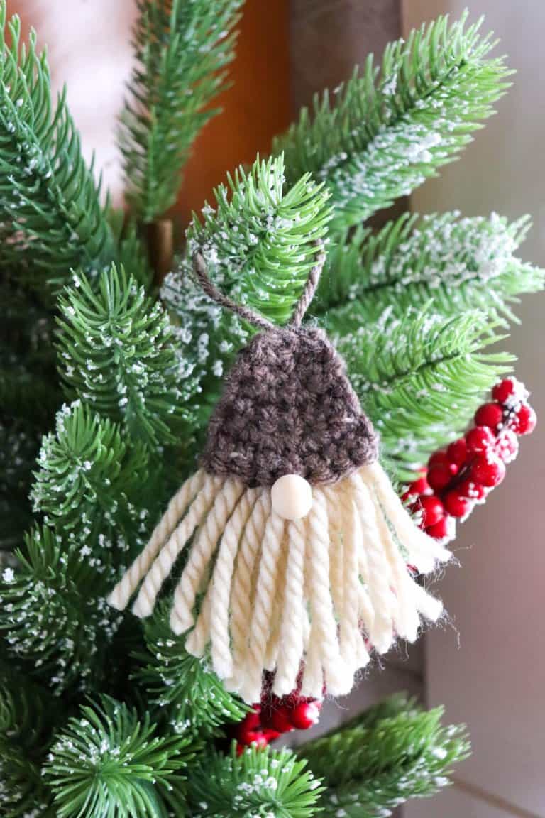Easy Crochet Gnome Ornament Pattern