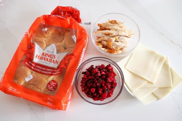 Leftover Turkey Cranberry Slider Ingredients