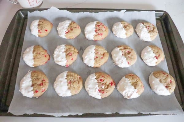 White Chocolate Peppermint Cookie Process