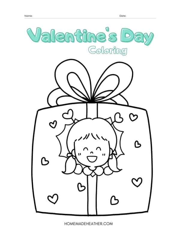 Printable Valentine Coloring Page