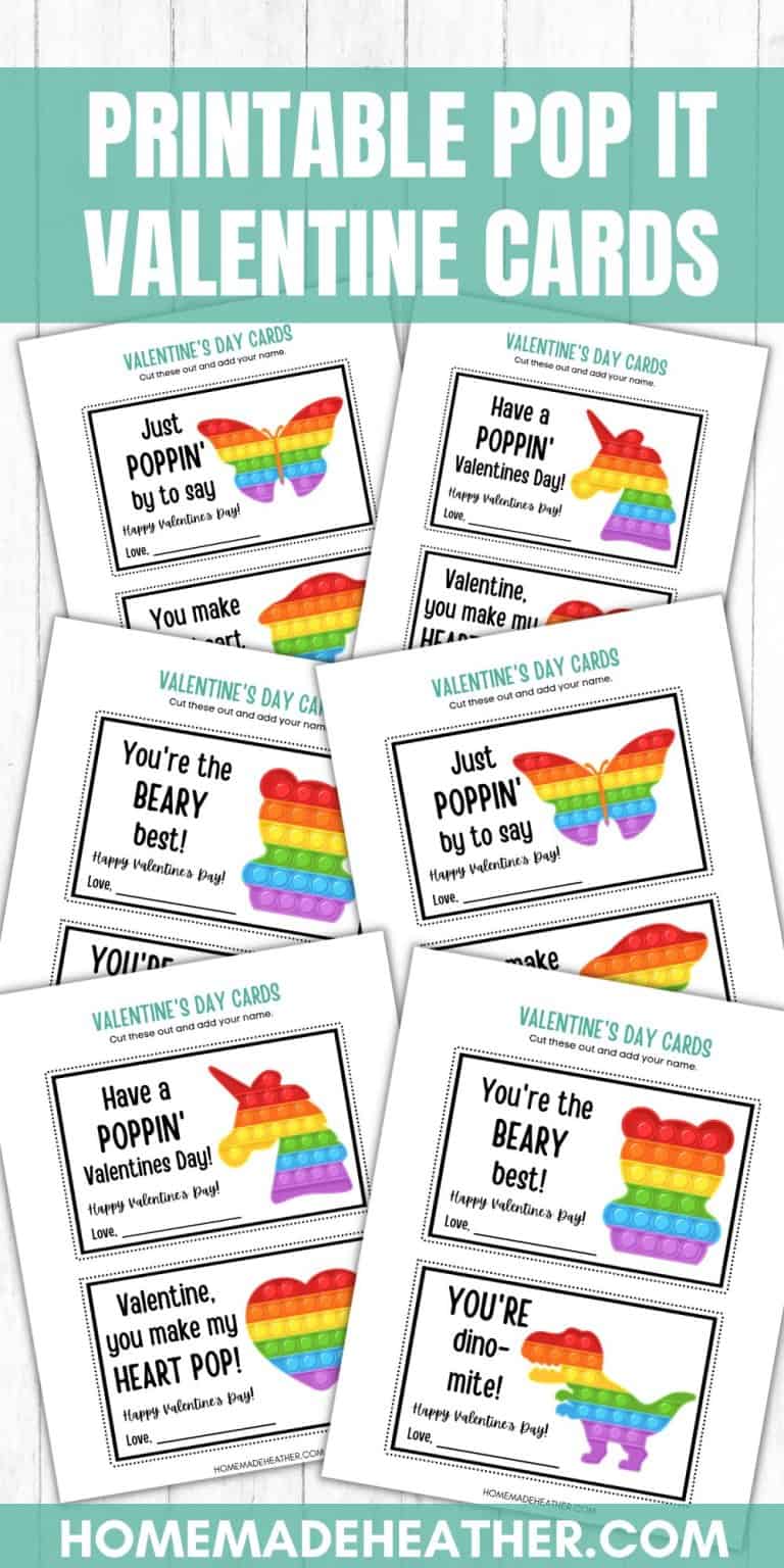 Printable Pop It Valentine Cards