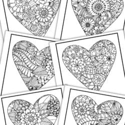 Heart Valentine Coloring Pages for Adults