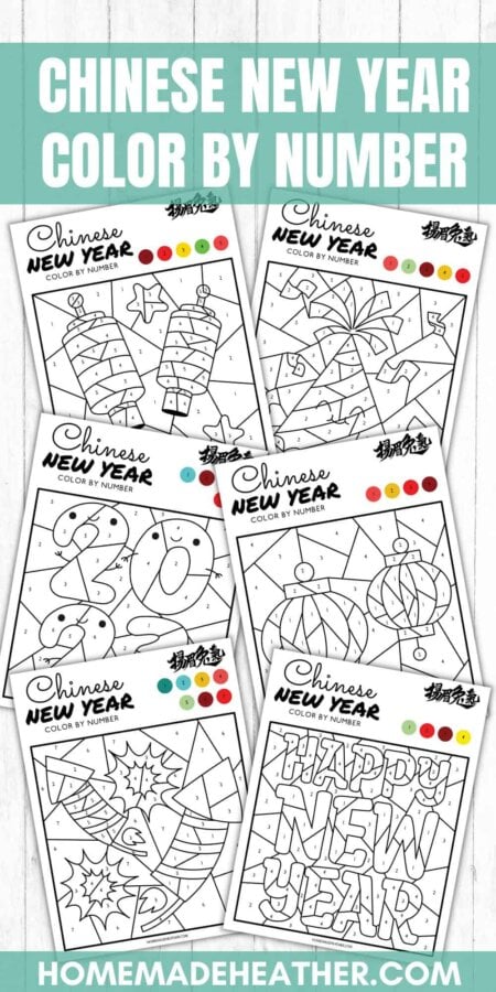 Chinese New Year Color By Number Printables