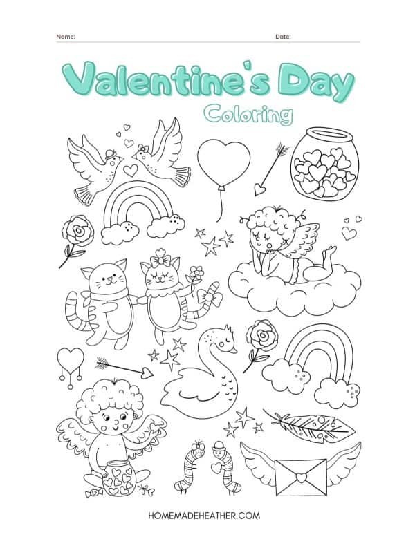 Printable Valentine Coloring Page