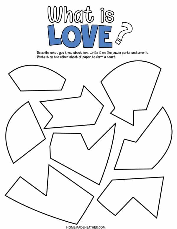 mothers day activity printables free printable Valentine craft, put the heart shape puzzle together.