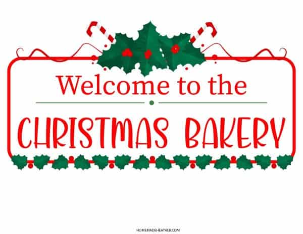 Christmas Bakery Pretend Play Printable Banner