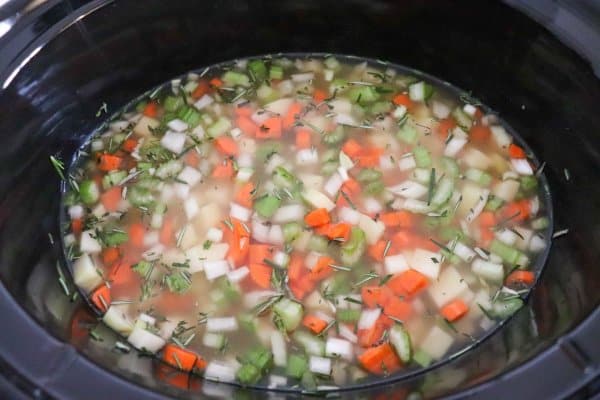 Crockpot Turkey Soup Process