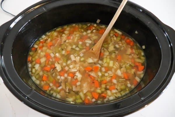 Crockpot Turkey Soup Process