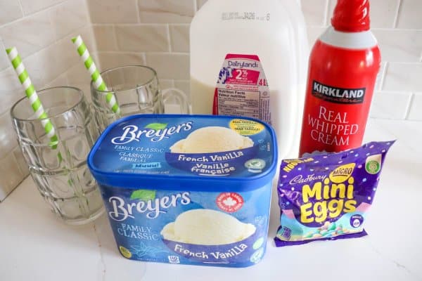 Mini Egg Easter Milkshake Ingredients