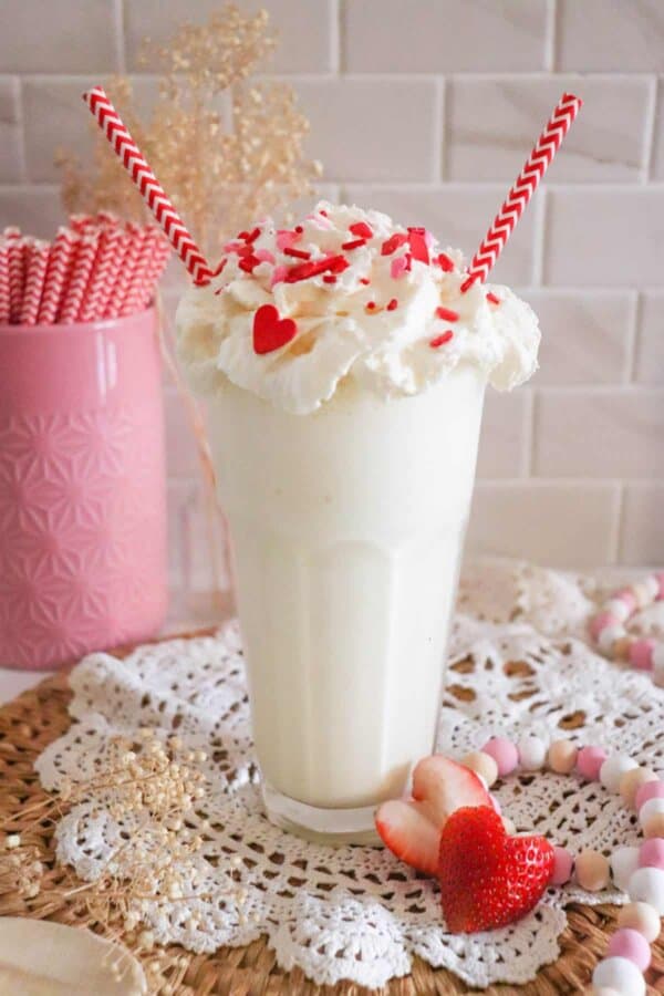 Valentine's Day Vanilla Milkshake