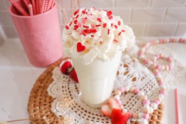 Valentine's Day Vanilla Milkshake