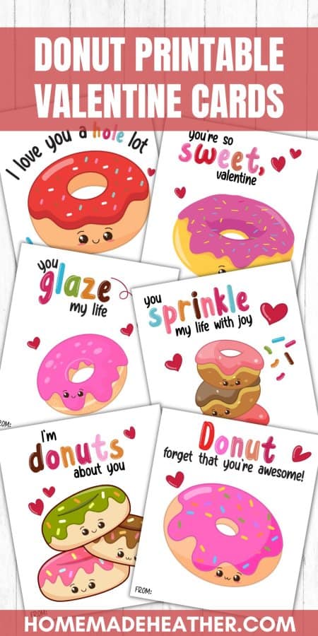 Donut Printable Valentine Cards