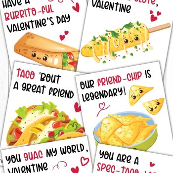 Taco Printable Valentine Cards