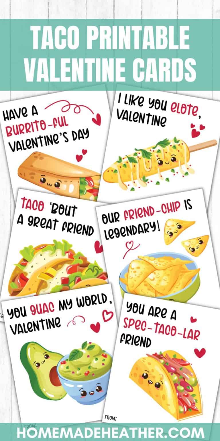 Taco Printable Valentine Cards