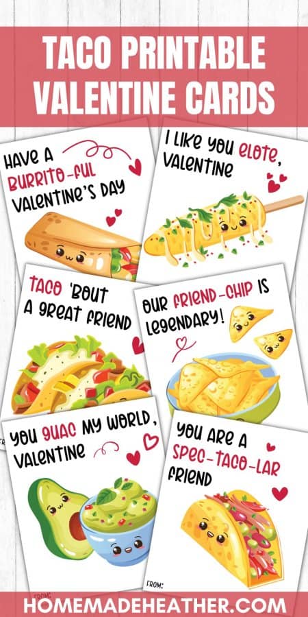 Taco Printable Valentine Cards
