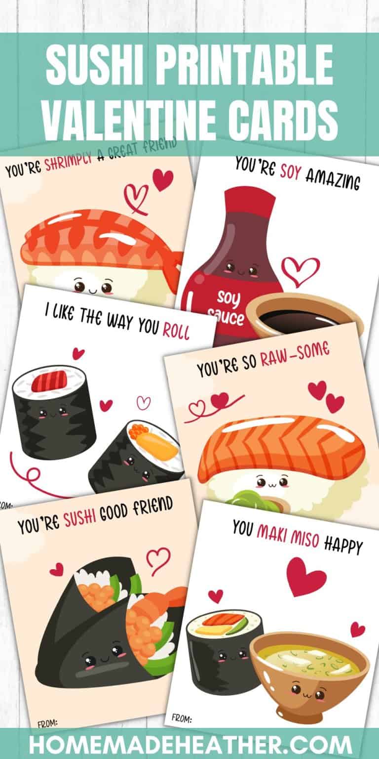 Sushi Printable Valentine Cards