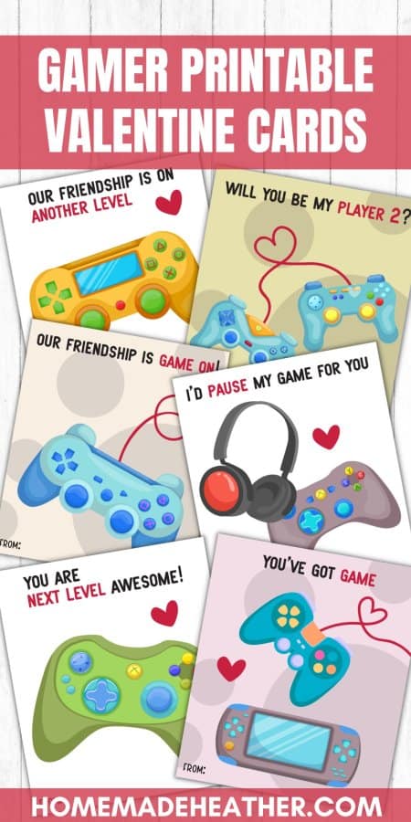 Gamer Printable Valentine Cards