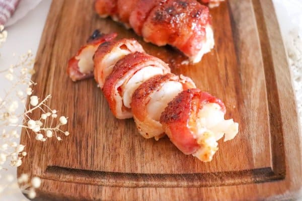 Bacon Wrapped Baked Lobster Tails