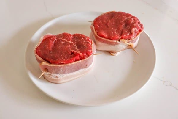 Bacon Wrapped Steak Process