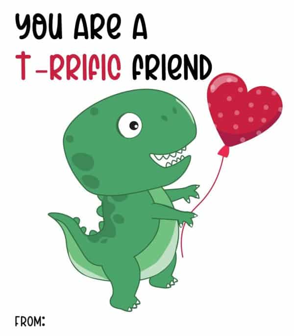 Printable Dinosaur Valentine Cards