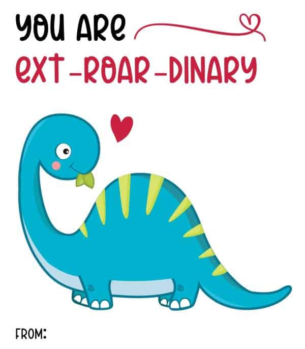 Printable Dinosaur Valentine Cards