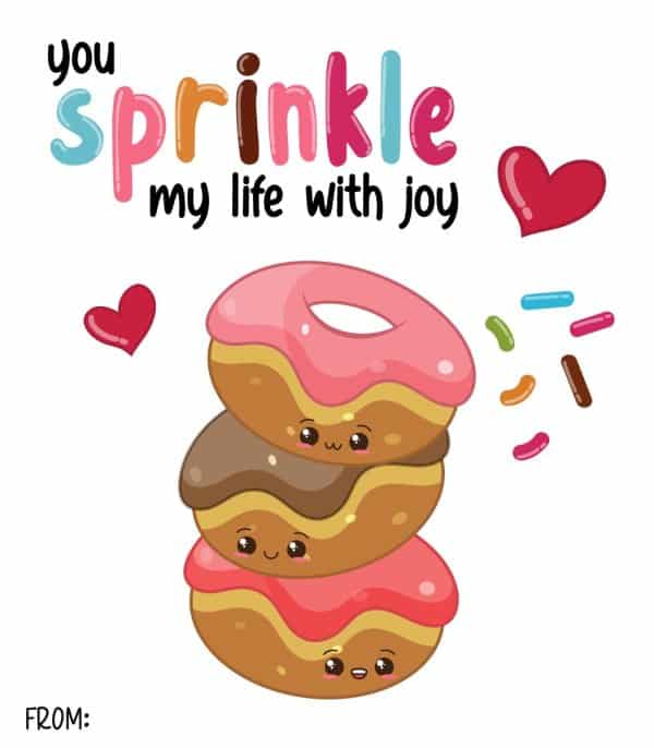 Donut Printable Valentine Cards