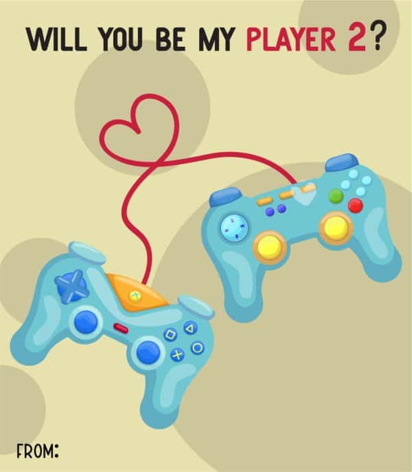 Gamer Printable Valentine Cards