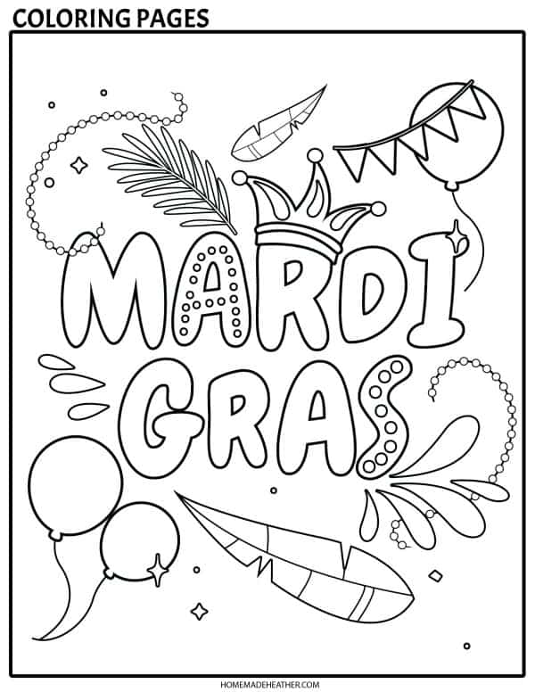 Mardi Gras Coloring Page