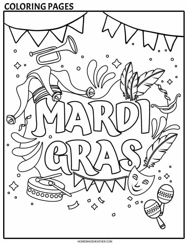 Mardi Gras Coloring Page